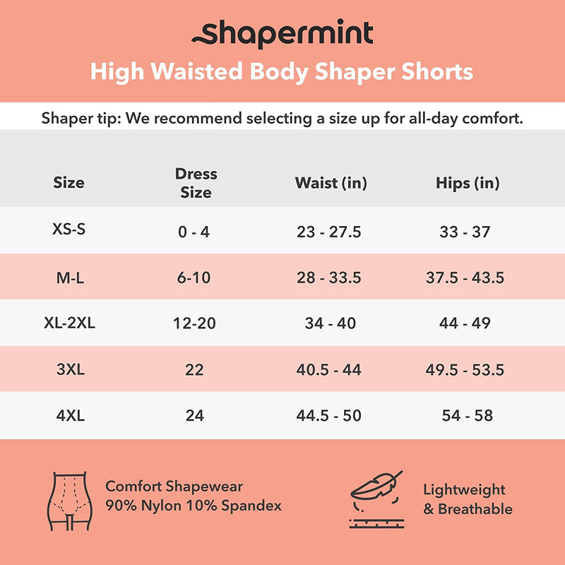 High Waisted Body Shaper Shorts - Shapewear for Women Tummy Control Small  to Plus-Size