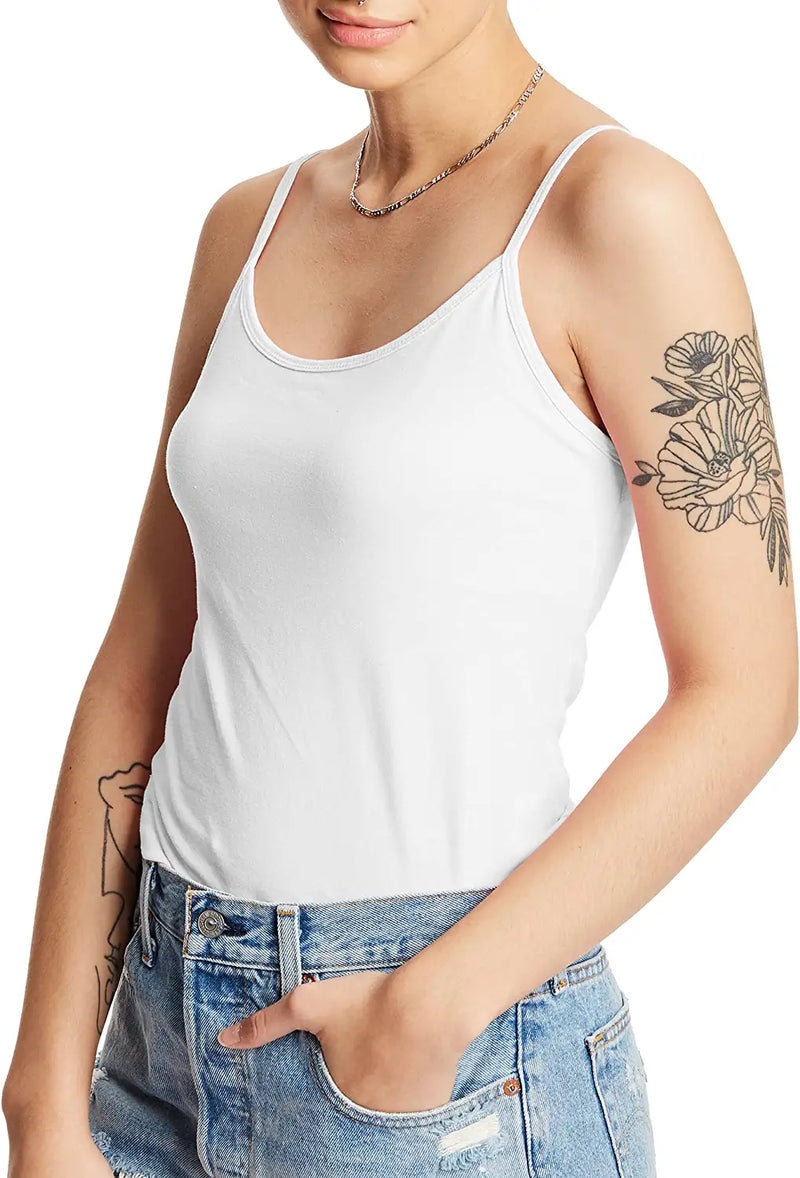 Tank Top with Built in Bra for Women Cotton Camisole Bra