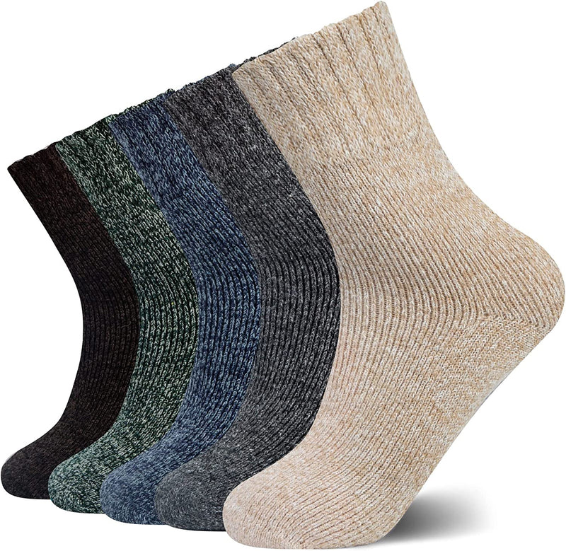 5 Pairs Womens Wool Socks Thick Knit Warm Winter Socks for Women Cozy Comfy Socks